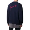 Sweatshirt mit Rundhalsausschnitt und Kaschmirstrick mit Logo auf dem Rücken «Navy» 583111T40924140