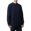 Sweatshirt mit Rundhalsausschnitt und Kaschmirstrick mit Logo auf dem Rücken «Navy» 583111T40924140