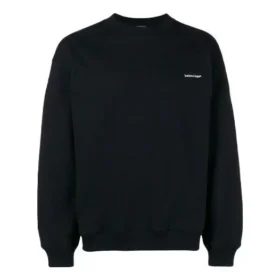 Sweatshirt mit Rundhalsausschnitt und kleinem Kontrast-Logo-Print «Black White» 556147TYK271000