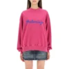 Sweatshirt mit Rundhalsausschnitt und Schriftzug-Logo «Dark Fuchsia» 697869TMVB50507