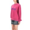 Sweatshirt mit Rundhalsausschnitt und Schriftzug-Logo «Dark Fuchsia» 697869TMVB50507