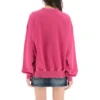 Sweatshirt mit Rundhalsausschnitt und Schriftzug-Logo «Dark Fuchsia» 697869TMVB50507