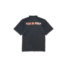 T-Shirt mit Balenciaga-Aufdruck am Rücken «Schwarz» 764235TSVG28737