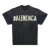 T-Shirt mit doppeltem Vorderverschluss «Washed Black» 791615TQVQ61021