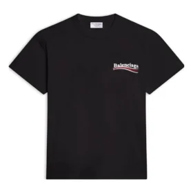 T-Shirt mit kurzen Ärmeln und Political Campaign Logo «Schwarz» 612964TKVJ11070