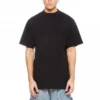 T-Shirt mit langem Rückensaum und boxy Passform «Schwarz» 681045TLVH91070
