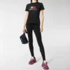 T-Shirt mit Logo-Aufdruck, Rundhalsausschnitt, schwarz 612964TIVD51000