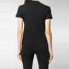 T-Shirt mit Logo-Aufdruck, Rundhalsausschnitt, schwarz 612964TIVD51000