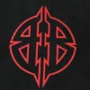 T-Shirt mit Metall-BB-Schablonendruck «Black Red» 764235TPVI21568
