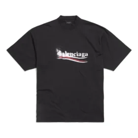 T-Shirt mit politischem Schablonendruck «Black White» 764235TQVI51569