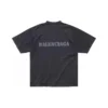 T-Shirt mit Schablonendruck «Schwarz» 764235TQVA31750