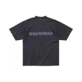 T-Shirt mit Schablonendruck «Schwarz» 764235TQVA31750