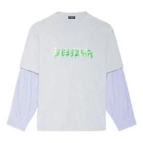 T-Shirt mit Slime-Logo und Lagenlook «Grey» 671401TLVF11203