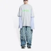 T-Shirt mit Slime-Logo und Lagenlook «Grey» 671401TLVF11203