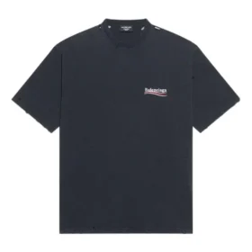 T-Shirt «Political Campaign» in weiter Passform «Washed Black» 641675TKVJ19034