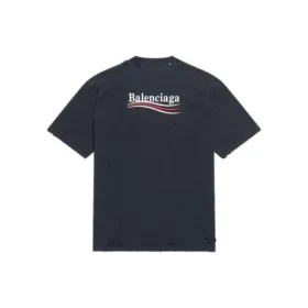 T-Shirt «Political Campaign» in weiter Passform «Washed Black» 641675TKVJ19034