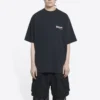 T-Shirt «Political Campaign» in weiter Passform «Washed Black» 641675TKVJ19034