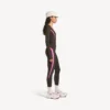 Techwear-Leggings für Damen in Khaki-Braun/Neon-Pink
