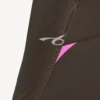 Tailliertes Techwear-Langarm-Top für Damen in Khaki-Braun/Neon-Pink