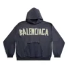 Tape Type Ripped Pocket Hoodie Oversized «Navy Blue» 744441TOVB14140