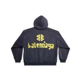 Tape Type Ripped Pocket Hoodie Oversized «Navy Blue» 744441TOVB14140