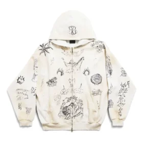 Tat Zip-up-Hoodie, Jacke in mittlerer Passform «Off White Black» 770939TQVK13307