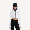 Techwear-Cocoon-Hoodie für Damen in Weiss