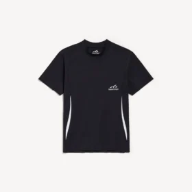 Techwear-Kurzarm-T-Shirt für Herren in Marineblau/Weiss