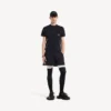 Techwear-Kurzarm-T-Shirt für Herren in Marineblau/Weiss