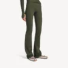 Techwear-Leggings für Damen in Khaki/Limette mit ausgestelltem Schnitt