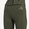 Techwear-Leggings für Damen in Khaki/Limette mit ausgestelltem Schnitt