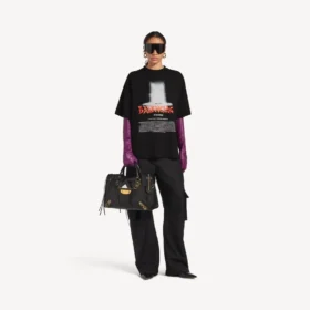 «The Door» Oversize-T-Shirt für Damen in Schwarz