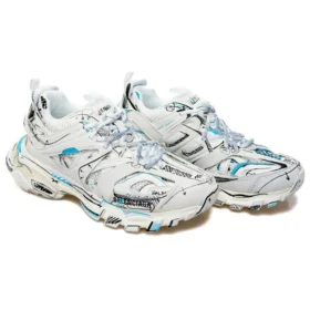 Track 1.0 Sneaker «Weiss-Blau Mesh und Nylon Graffiti» 542023W3SRA9014