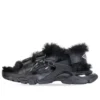 Track-Sandalen «Fake Fur Black» 668560W3CQ31000