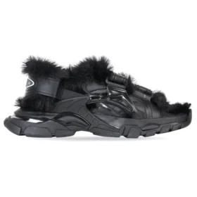 Track-Sandalen «Fake Fur Black» 668560W3CQ31000