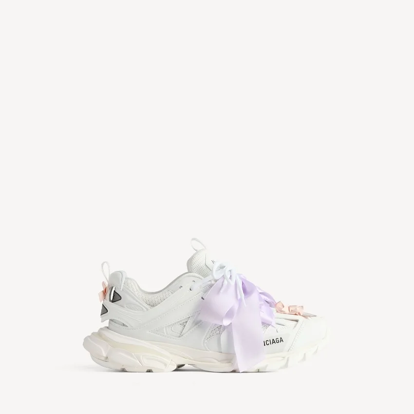 Track-Sneaker für Damen mit Schleifen in Weiss/Rosa Track-Sneaker für Damen mit Schleifen in Weiss/Rosa
