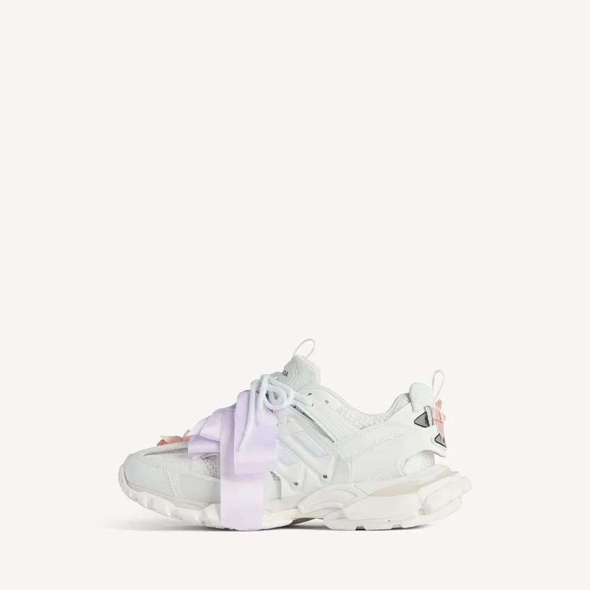 Track-Sneaker für Damen mit Schleifen in Weiss/Rosa Track-Sneaker für Damen mit Schleifen in Weiss/Rosa