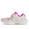 Track-Sock-Sneaker «Weiss und Neonrosa, Strick und Nylon» 736328W3SKC9055