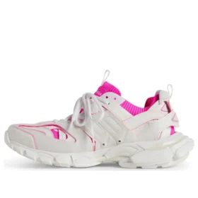 Track-Sock-Sneaker «Weiss und Neonrosa, Strick und Nylon» 736328W3SKC9055