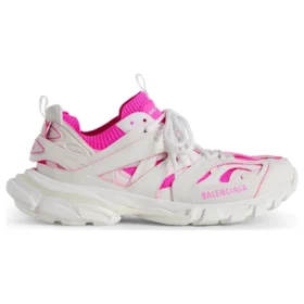 Track-Sock-Sneaker «Weiss und Neonrosa, Strick und Nylon» 736328W3SKC9055