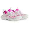Track-Sock-Sneaker «Weiss und Neonrosa, Strick und Nylon» 736328W3SKC9055