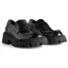Tractor-Loafer «Schwarzes glattes Kalbsleder» 760433WA8E91000