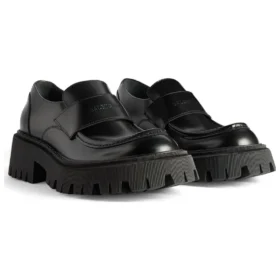Tractor-Loafer «Schwarzes glattes Kalbsleder» 760433WA8E91000