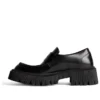 Tractor-Loafer «Schwarzes glattes Kalbsleder» 760439WA8E91000