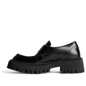 Tractor-Loafer «Schwarzes glattes Kalbsleder» 760439WA8E91000