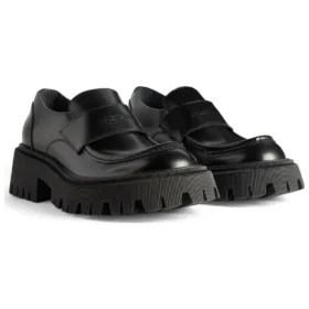 Tractor-Loafer «Schwarzes glattes Kalbsleder» 760439WA8E91000