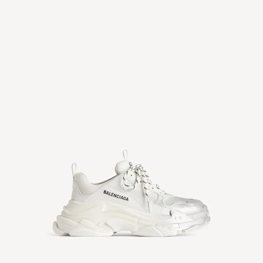 Triple S Glitter Spray Sneaker für Damen in Weiss/Silber Triple S Glitter Spray Sneaker für Damen in Weiss/Silber