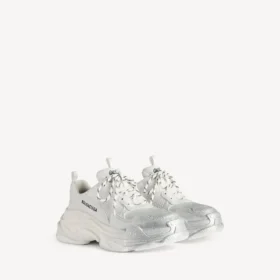 Triple S Glitter Spray Sneaker für Damen in Weiss/Silber