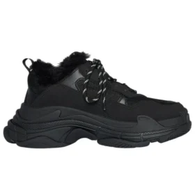 Triple S «Kunstfell – Schwarz» 668562W3CQ51000