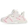 Triple S Logotype Sneaker «Weiss und Pink, technisches Material» 654251W2FAB9050